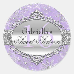 Sticker Purple Snowflake Winter Wonderland Sweet16