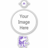 Sticker Purple Trex le Boss Dino (Devant)