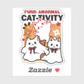 Sticker Purr-anormal Cat Cat mignonne Halloween Conception (Feuille)