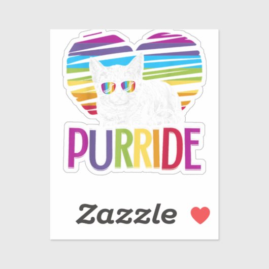 Sticker Purride LGBT Gay pride Cat LGBTQ Pride Mois 2019 (Feuille)