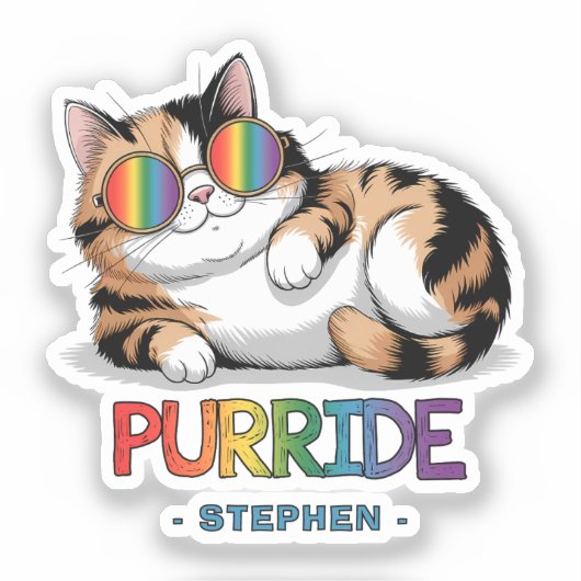 Sticker Purride - Pride de chats Cool | LGBTQ (Recto)