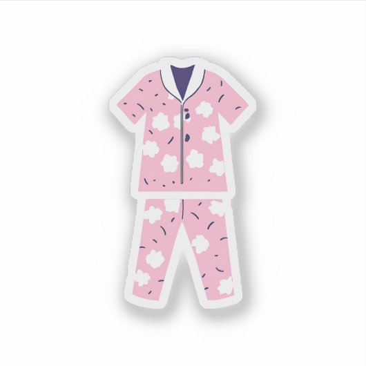 Sticker Pyjamas rose mignon (Devant)