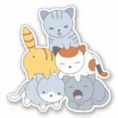 Sticker Pyramide des chats - Groupe de chats (Devant)