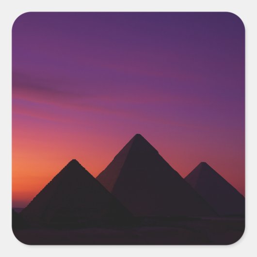 Sticker Pyramides de coucher du soleil | Art égypt (Devant)