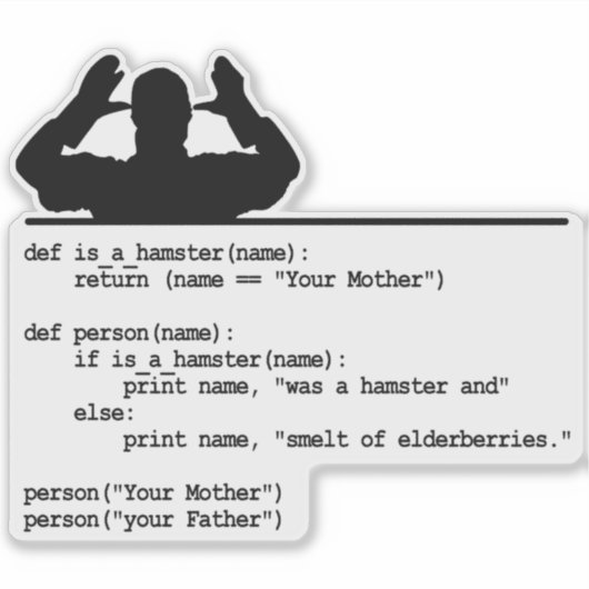 Sticker Python Code-Votre mère était un hamster (Devant)