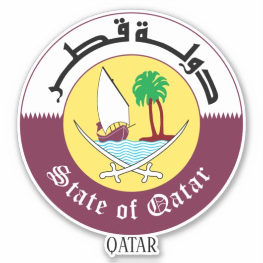 Sticker Qatar National Emblem Patriotique (Devant)