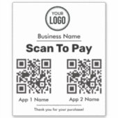 Sticker QR Code E-Wallet Paiement Par Portefeuille Mobile  (Devant)