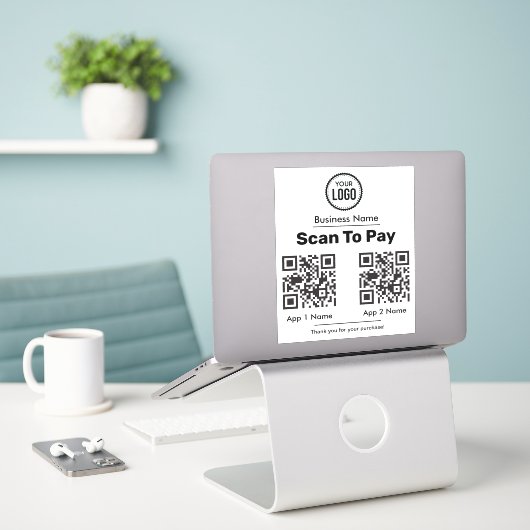 Sticker QR Code E-Wallet Paiement Par Portefeuille Mobile (Ordinateur portable sur le bureau)