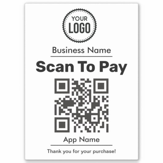 Sticker QR Code paiement par Portefeuille numérique en lig (Devant)
