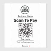 Sticker QR Code paiement par Portefeuille numérique en lig (Feuille)