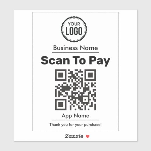 Sticker QR Code paiement par Portefeuille numérique en lig (Feuille)