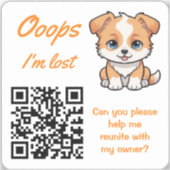 Sticker QR Code Pratique pour le Retour d'Objet Perdu Bot (Recto)