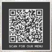 Sticker QR Code Scan for Menu Black