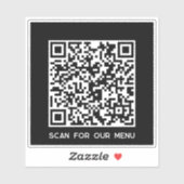 Sticker QR Code Scan for Menu Black (Feuille)