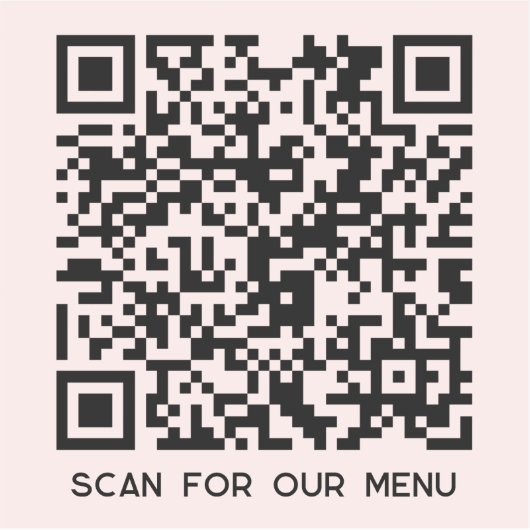 Sticker QR Code Scan for Menu Blush Pink (Devant)