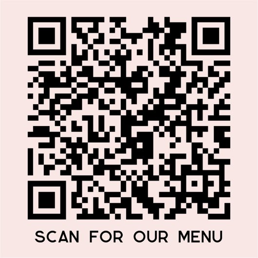 Sticker QR Code Scan for Menu Blush Pink