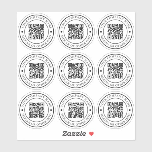Sticker QR Code Site Web Lien Cercle Entreprise Personnali (Feuille)