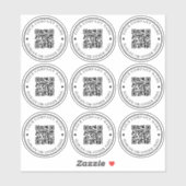 Sticker QR Code Website Lien Round Business Custom Clear (Feuille)