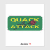 Sticker Quack Attack Rose Jaune Vert Vintage (Feuille)
