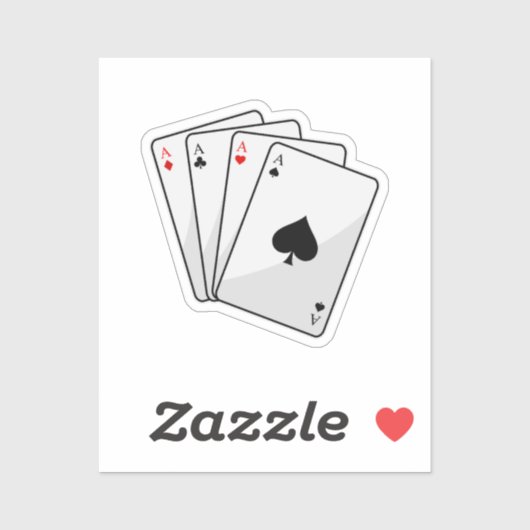 Sticker Quadruplets Aces Poker cartes à Poker (Feuille)