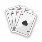 Sticker Quadruplets Aces Poker cartes à Poker (Recto)