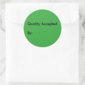 Sticker qualité accepté avec zone de signature (Sac)