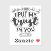 Sticker Quand j'ai peur, je mets ma confiance en vous Cita (Feuille)