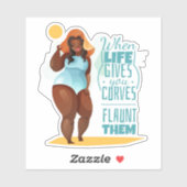 Sticker Quand la vie vous donne des courbes (Feuille)