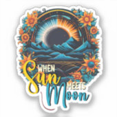 Sticker Quand le soleil rencontre la lune, Floral Eclipse  (Recto)