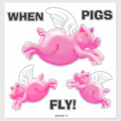 Sticker Quand les porcs volent (Feuille)