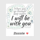 Sticker Quand vous traversez les eaux profondes Isiah vers (Feuille)