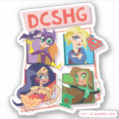 Sticker Quartet Filles DC Super Hero (Devant)