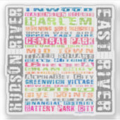 Sticker Quartiers de New York Rainbow (Devant)