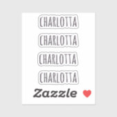 Sticker Quartz rose | Nom personnalisé noir 3D (Feuille)