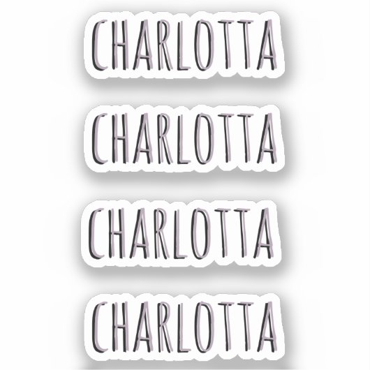 Sticker Quartz rose | Nom personnalisé noir 3D (Recto)