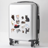 Sticker Quatorze mignons photo de chien et de chat (Sur valise)