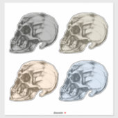 Sticker Quatre Crânes Vinyl (Feuille)