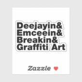 Sticker Quatre éléments de l'Hip hop (Feuille)