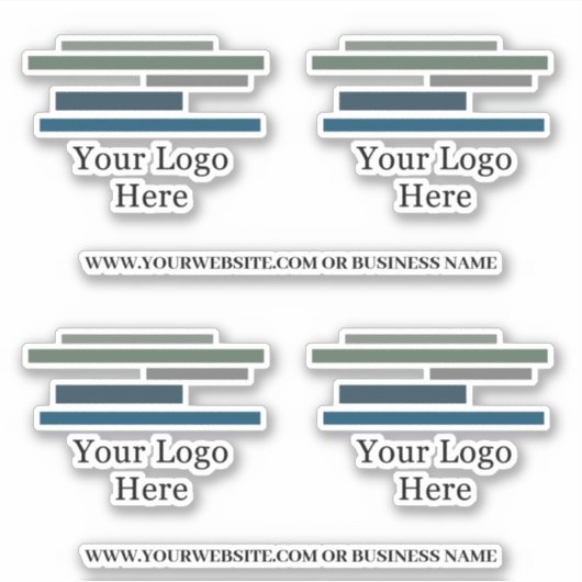 Sticker Quatre logos et 2 Modèle de nom d'entreprise (Devant)