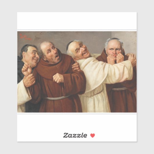 Sticker Quatre moines, c. 1884 par Claudio Rinaldi (Feuille)
