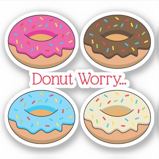 Sticker Quatre Motifs Assortis | Personnaliser (Devant)