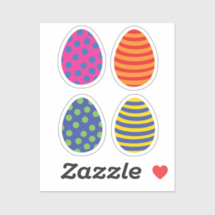 Sticker Quatre Oeufs de Pâques colorés