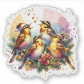Sticker Quatre Oiseaux | Douze jours de Noël (Devant)