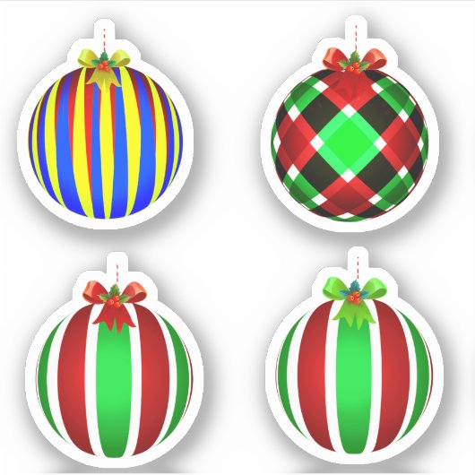 Sticker Quatre ornements Noël (Devant)