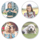 Sticker Quatre photos de famille circulaire de 6 pouces (Devant)