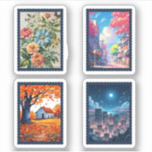 Sticker quatre timbres (Devant)