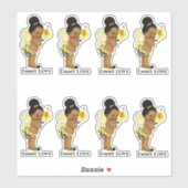 Sticker Queen Bee Girls Jaune Bande Noire (Feuille)