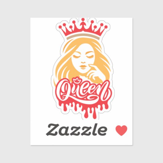 Sticker Queen Design – Elegant Royal Crown (Feuille)