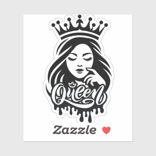 Sticker Queen Design – Elegant Royal Crown (Feuille)