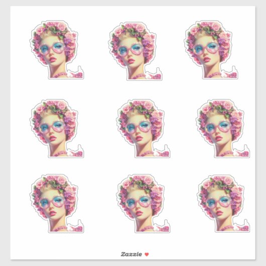 Sticker Queen Glamor Tropical (Feuille)
